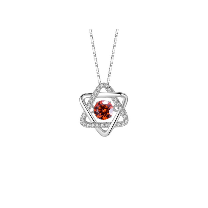 O9P Red Gem 6 Star Pendant