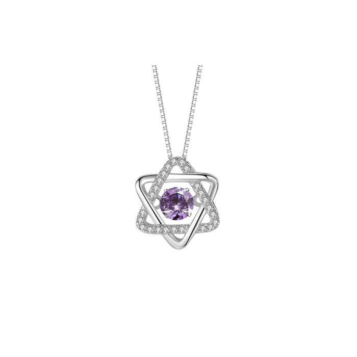 O9P Purple Gem 6 Star Pendant