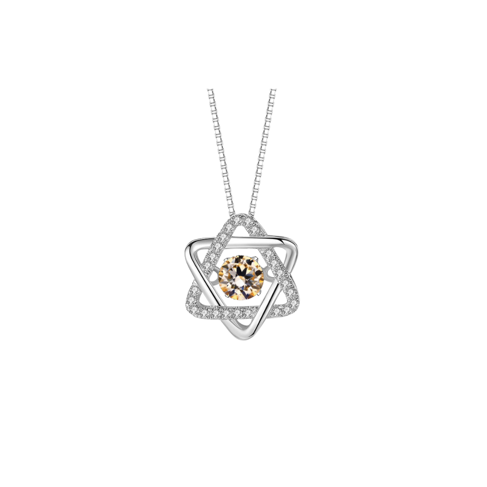O9P Champagne Gem 6 Star Pendant