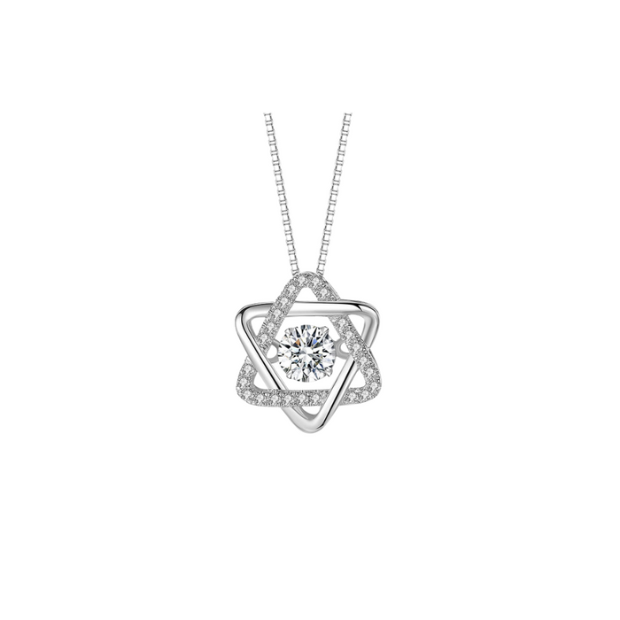 O9P White Gem 6 Star Pendant