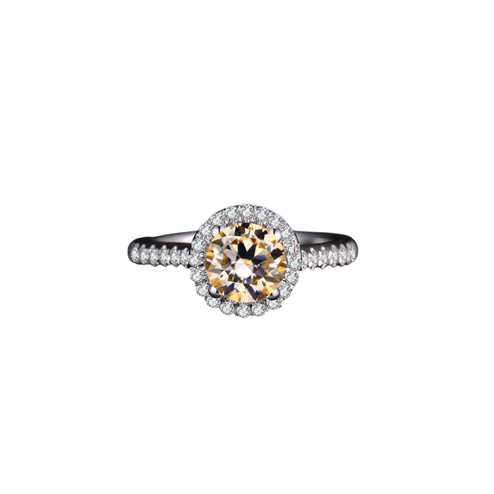 O9P Champagne Gem Lady Halo Ring