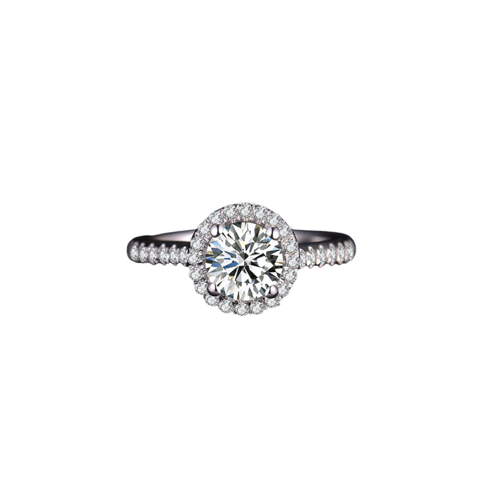 O9P White Gem Lady Halo Ring