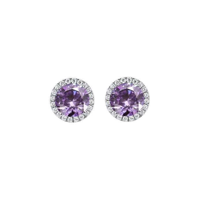O9P Purple Gem Halo earring