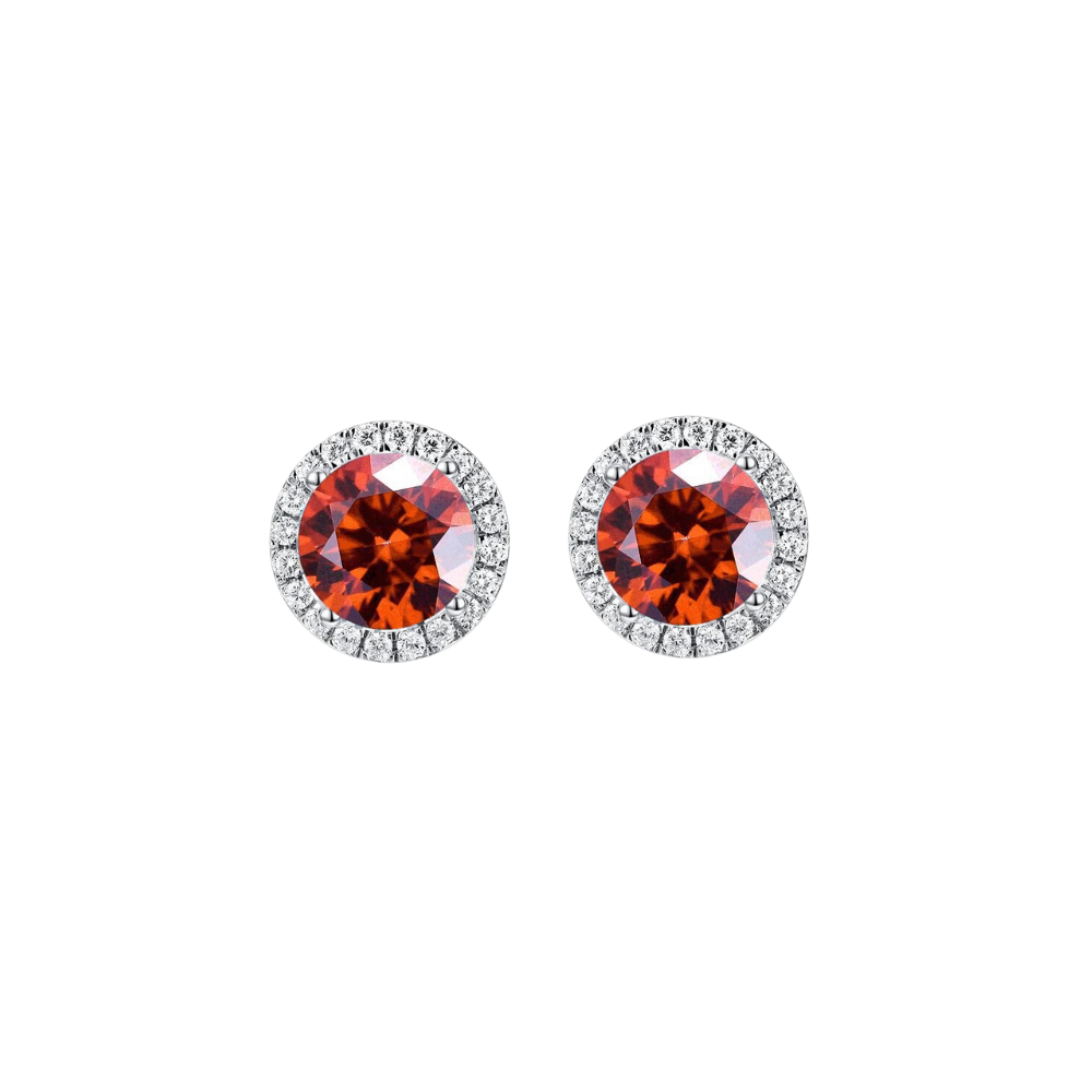 OP9 Red Gem Halo Earrings