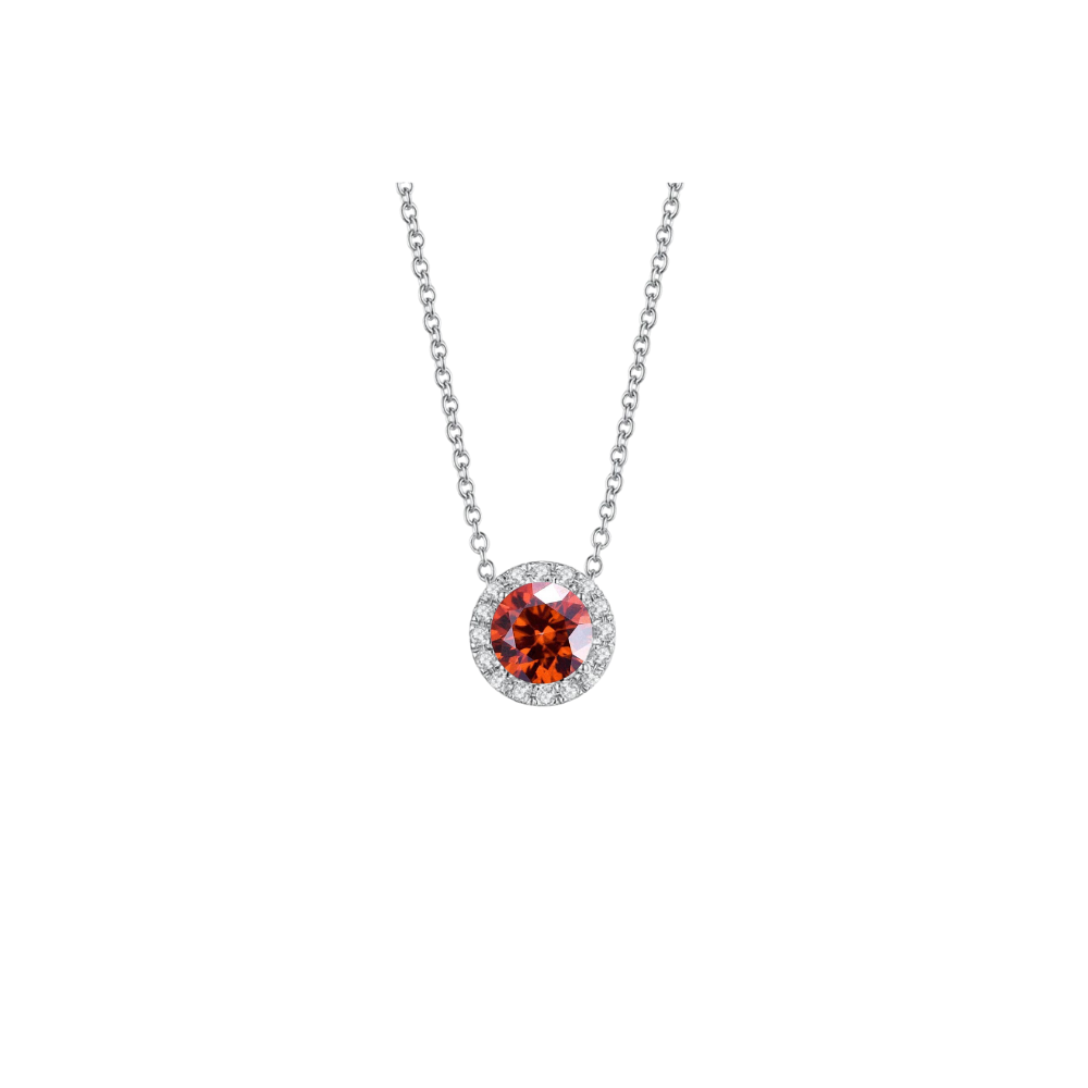 O9P Red Gem Halo Necklace