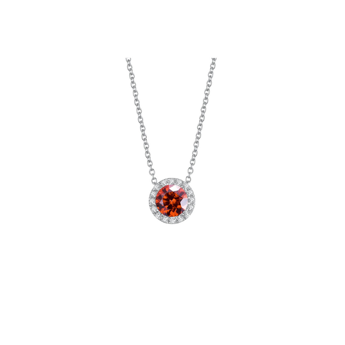O9P Red Gem Halo Necklace